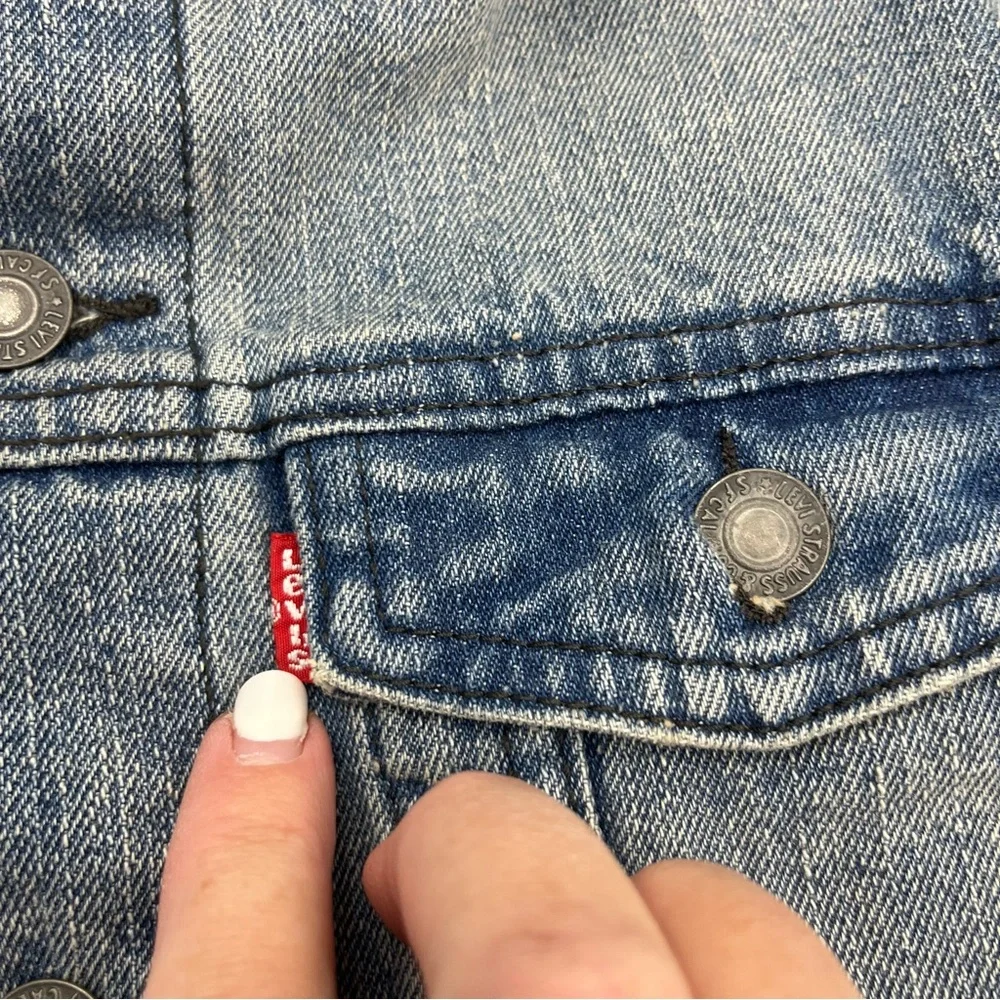 Levi’s Girls 10 - 12 Years Blue Denim Sleeveless Vest Button Streetwear‎ Western